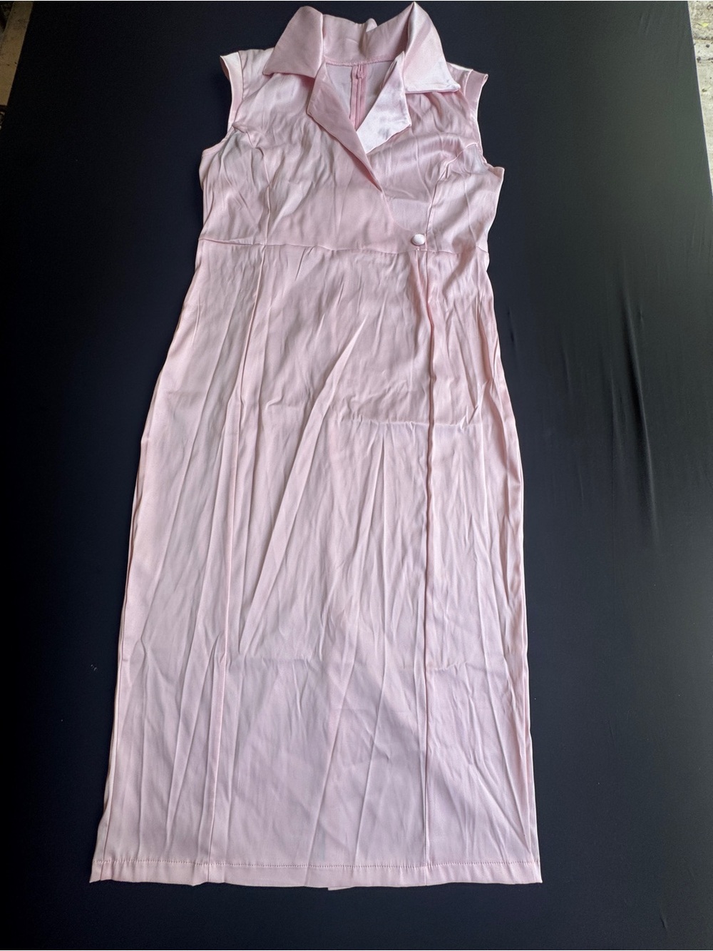 Y2K Barbie core China  Shirt dress poly satin Pink L